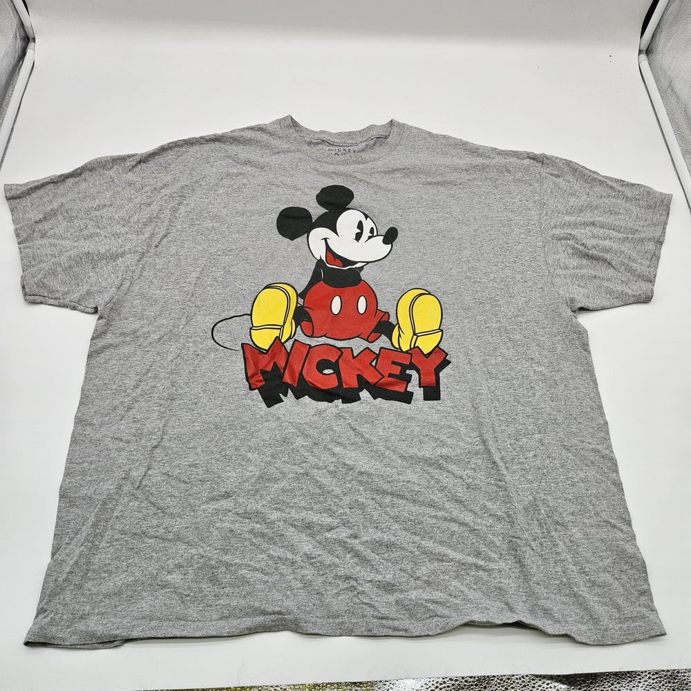 Disney Mickey Mouse T Shirt 2X‎ EE G TTG Mens Gray Graphic Tee